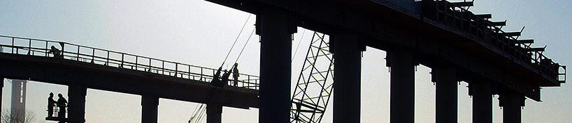 Highway bridges under construction
